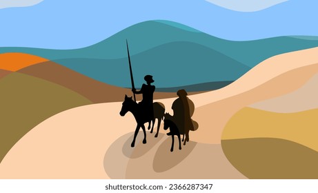 Don Quixote und Sancho Panza Illustration