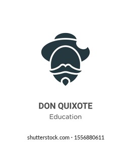 Don quixote vector icon on white background. Flat vector don quixote icon symbol sign from modern literature collection for mobile concept and web apps design.