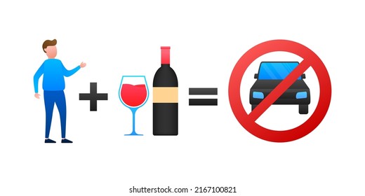 Don t drink and drive sign. No alcohol. Vector stock illustration