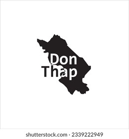 Don Thap map and black lettering design on white background