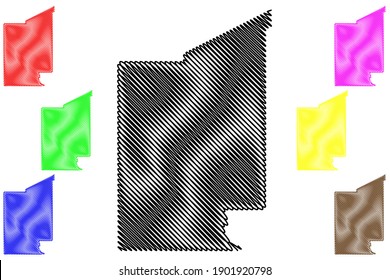 Dona Ana County, New Mexico (U.S. county, United States of America, USA, U.S., US) map vector illustration, scribble sketch Dona Ana map