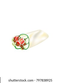 Donair on a white background