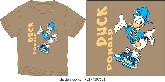 donald duck and something sad for you t shirt graphic design vector illustration \
