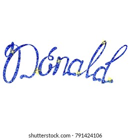 Donald name lettering tinsels