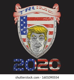 Donald Trump 2020 Print Ready T-Shirt Design Vector