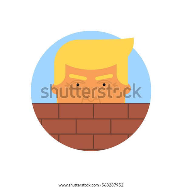 Donald Trump Behind Brick Wall Vector Stock Vector (Royalty Free) 568287952