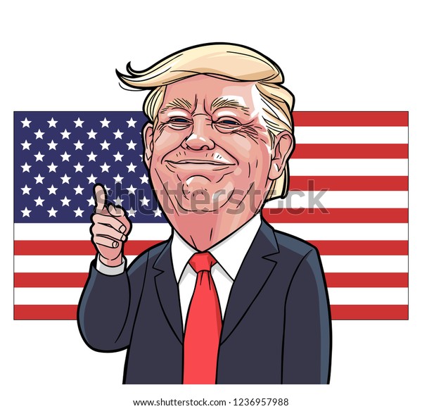 Donald Trump Caricature Vector Layers Stock Vector Royalty Free 1236957988 Shutterstock 