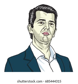 Donald Trump Jr Cartoon Vector Illustration. July 28, 2017