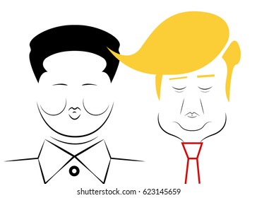 Donald Trump And Kim Jong-un. President Of USA And Supreme Leader Of North Korea