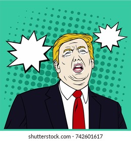 Donald Trump Pop Art Flat Design Stock Vector (Royalty Free) 742601617 ...