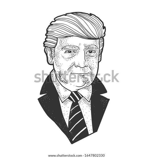 Donald Trump Portrait Sketch Engraving Vector Stock Vector (Royalty ...