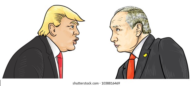 Donald Trump Vladimir Putin Vector Portrait Stock Vector (Royalty Free ...