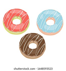 DONAT VECTOR VANILA BROWN STROBERY