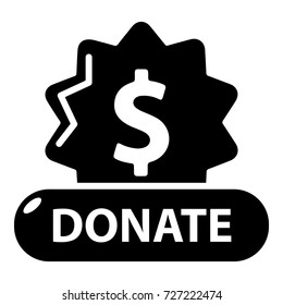 Donate badge icon. Simple illustration of donate badge vector icon for web