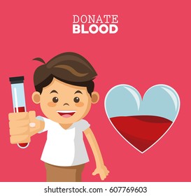 Donate Blood Boy Test Tube