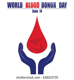 Donate blood concept with abstract blood drop for World blood donor day June 14 vector illustration