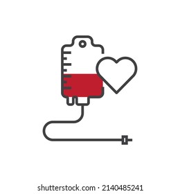 donar concepto de sangre. Ilustración vectorial de donación de sangre. Día mundial de los donantes de sangre. ilustración vectorial aislada en fondo blanco.