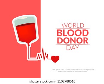 Donate Blood Concept Illustration Background For World Blood Donor Day.