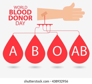Donate blood concept for World blood donor day. Vector Illustration