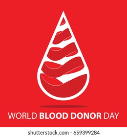 Donate blood concept for World blood donor day. Vector illustration.