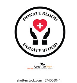 donate blood concept.hands  with donate blood. vector illustration