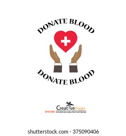 donate blood concept.hands  with donate blood. vector illustration