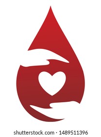 Donate blood design. Creative donor symbol. Indonesian Blood Donor Day banner. Blood drop.  Save a life concept. Vector illustration