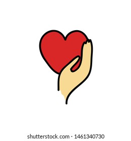 donate blood doodle icon, vector illustration
