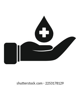 Donate blood drop icon simple vector. Charity help. Gift heart