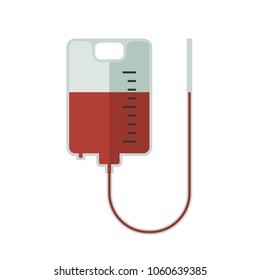Donate blood icon in flat style. Illustration of blood transfusion