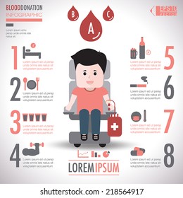 Donate Blood Infographic Elements Vector