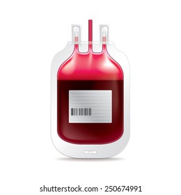 Donate blood isolated on white photo-realistic vector illustration