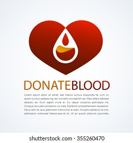 Donate blood logo concept. 