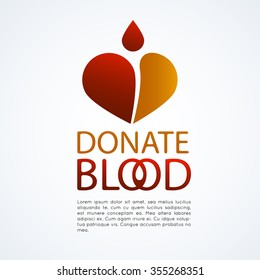 Donate blood logo concept. 