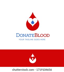 Dona el logo o icono de la sangre. Gota de sangre con forma cardíaca. Símbolo de sanidad. Ilustración vectorial. 