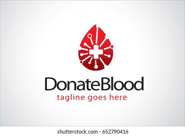 Donate Blood Logo Template Design