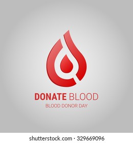 Donate blood logo vector illustration. Donor day logo.