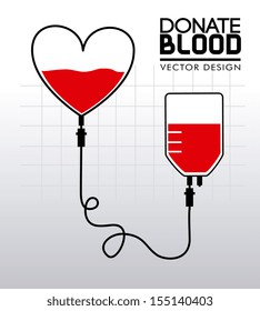 Donate Blood Over Gray Background Vector Illustration