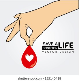 donate blood over white background vector illustration