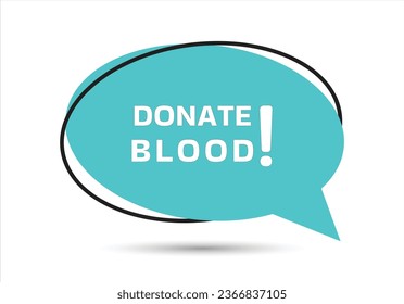 Donar texto de burbuja de habla de sangre. Hola allí en color brillante para Sticker, Banner y Poster. ilustración vectorial.