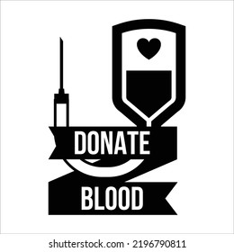 Donar ícono negro vector de sangre - bolsa de sangre - goteo de sangre, cinta, corazón, día mundial de donante de sangre - donación, salud y bienestar, caridad
