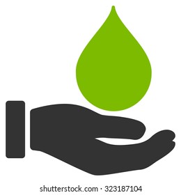 Donate Blood vector icon. Style is bicolor flat symbol, eco green and gray colors, rounded angles, white background.