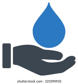 Donate Blood vector icon. Style is bicolor flat symbol, smooth blue colors, rounded angles, white background.