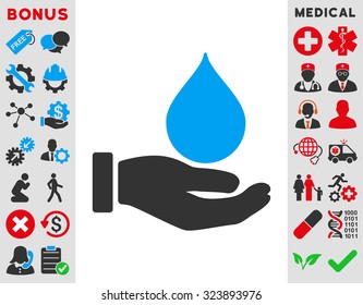 Donate Blood vector icon. Style is bicolor flat symbol, blue and gray colors, rounded angles, white background.