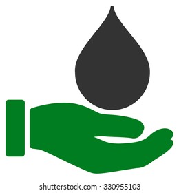 Donate Blood vector icon. Style is bicolor flat symbol, green and gray colors, rounded angles, white background.