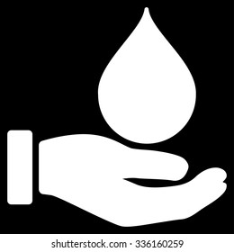Donate Blood vector icon. Style is flat symbol, white color, rounded angles, black background.