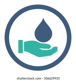 Donate Blood vector icon. Style is bicolor flat rounded symbol, cobalt and cyan colors, rounded angles, white background.