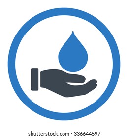 Donate Blood vector icon. Style is bicolor flat rounded symbol, smooth blue colors, rounded angles, white background.