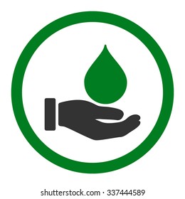 Donate Blood vector icon. Style is bicolor flat rounded symbol, green and gray colors, rounded angles, white background.