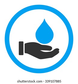 Donate Blood vector icon. Style is bicolor flat rounded symbol, blue and gray colors, rounded angles, white background.